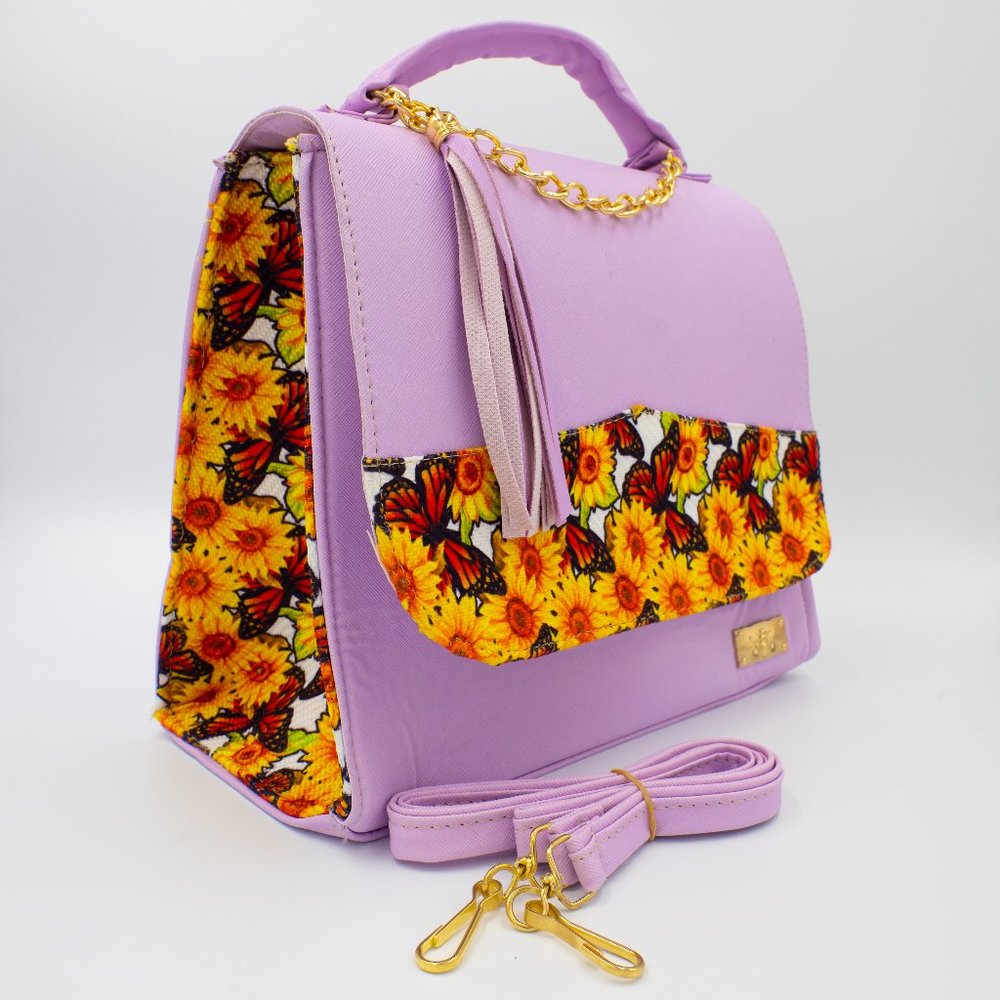 Faux Leather Crossbody Tote Bag